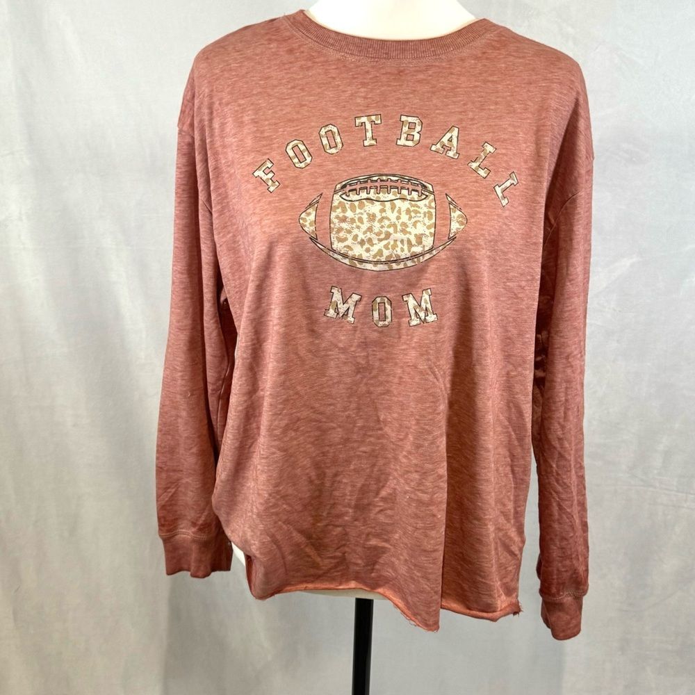 Super soft and flowy long sleeve football mom knit tshirt size medium